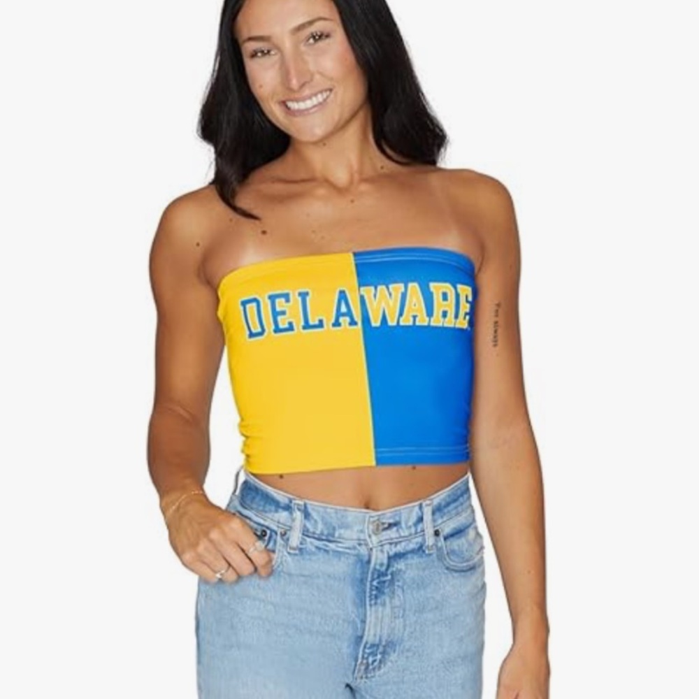 NEW Women's Tailgate Delaware Two Tone Color Block Tube Top